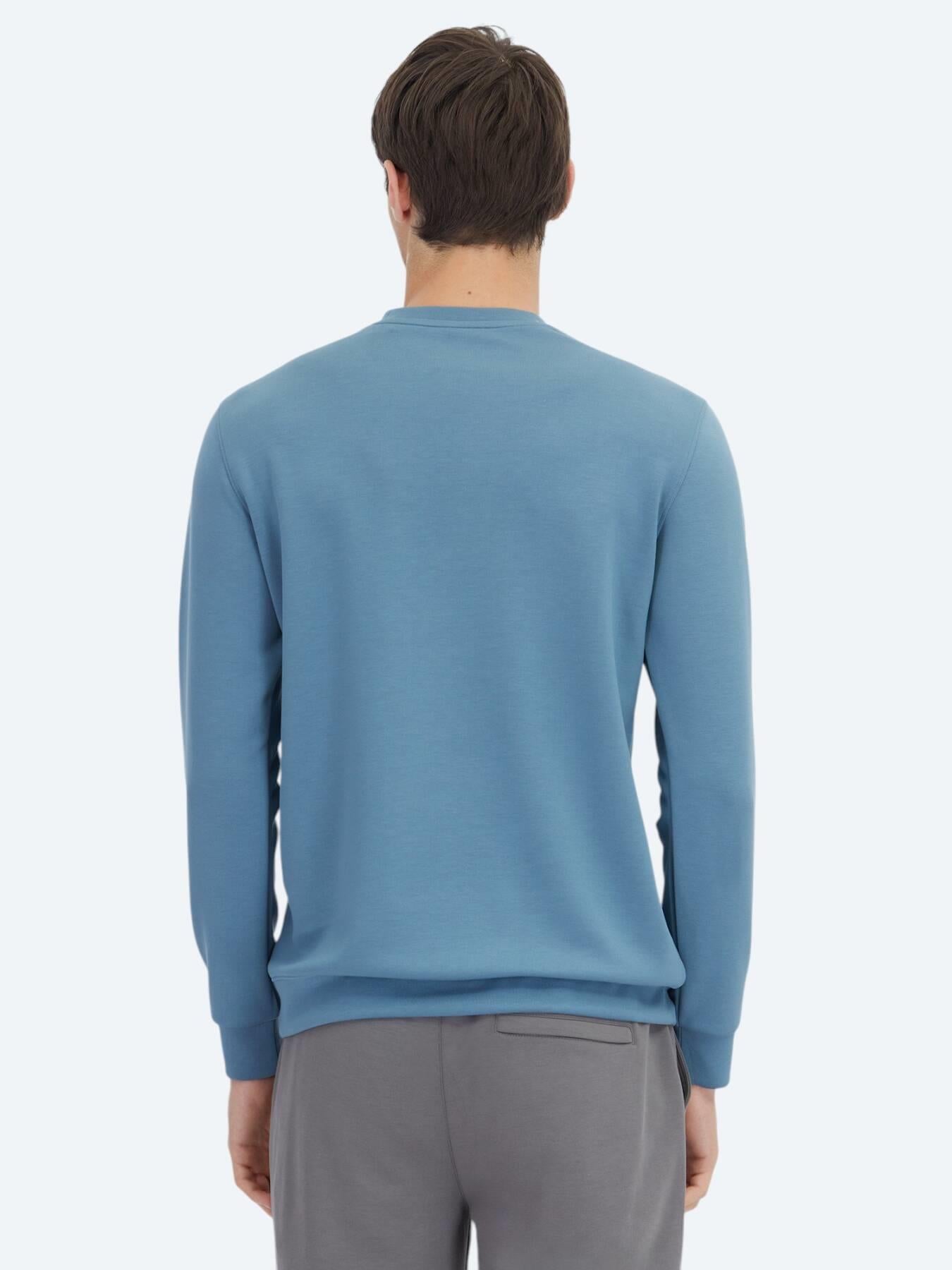 Indigo Bisiklet Yaka Sweatshırt
