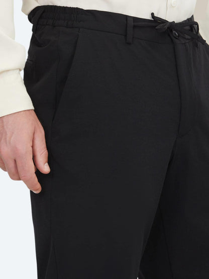 Siyah Dokuma Jogging Fit Casual Pantolon