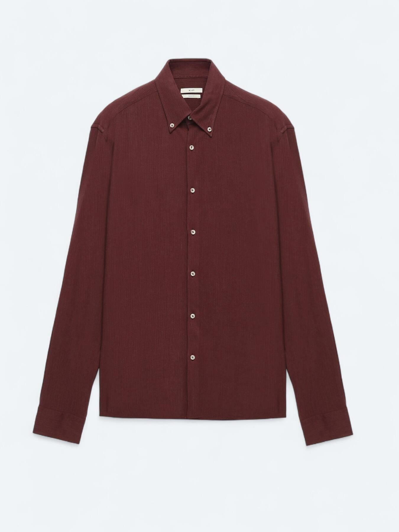 Bordo Regular Fit Uzun Dokuma Casual Gömlek