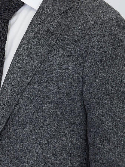Siyah Kareli Modern Fit Pamuk Karışımlı Örme Ceket