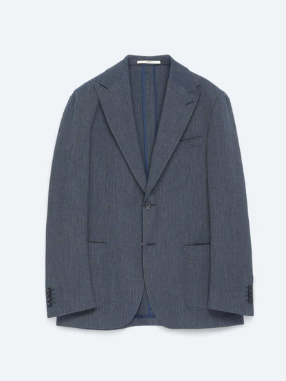 Koyu Lacivert Çizgili Modern Fit Ceket