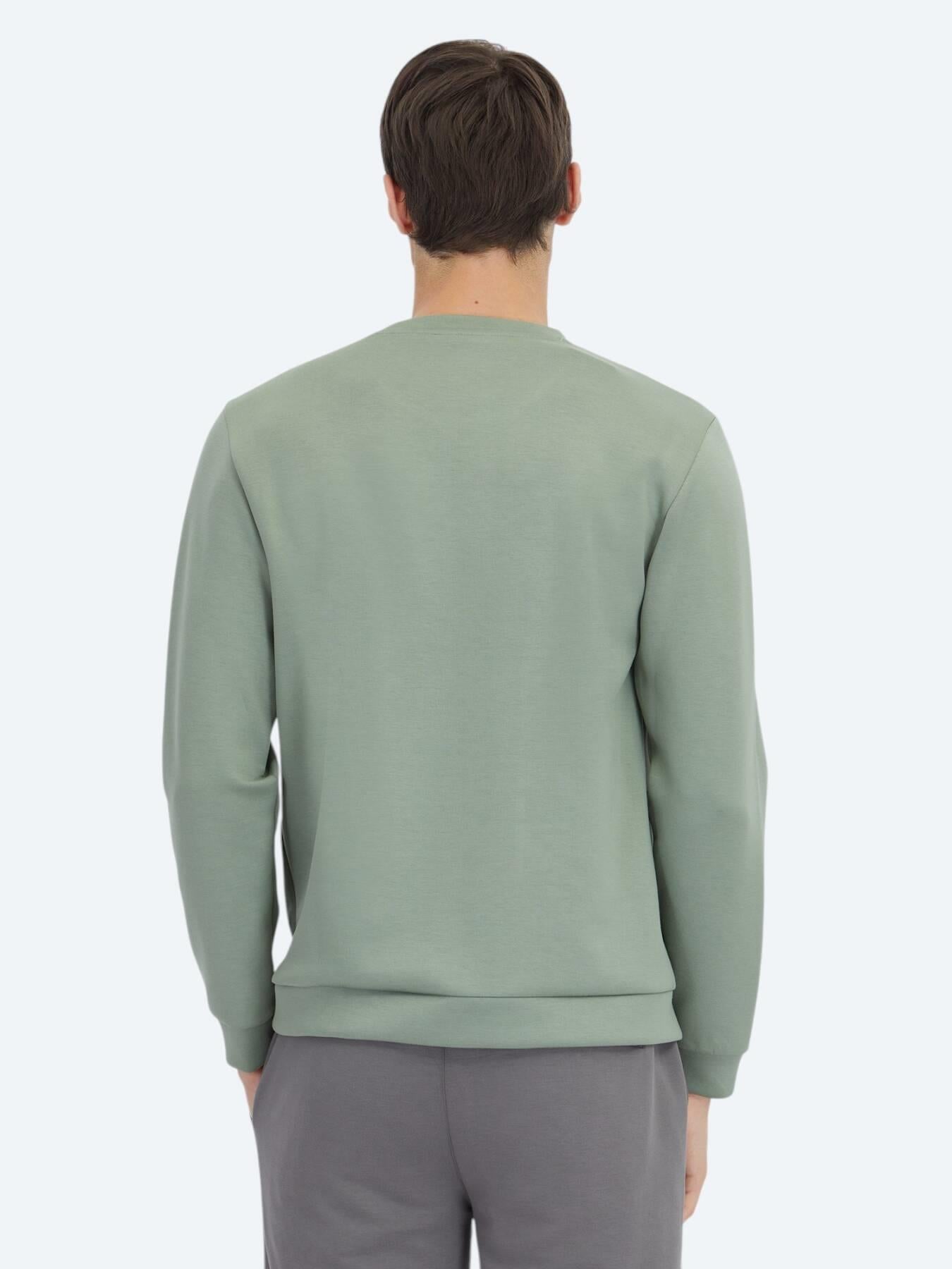 Mint Bisiklet Yaka Desenli Sweatshırt