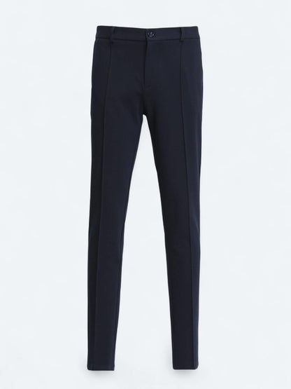 Lacivert Dokuma Jogging Fit Casual Pamuk Karışımlı Pantolon