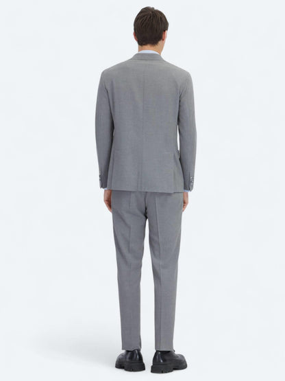 Gri Çizgili Modern Fit Takım Elbise
