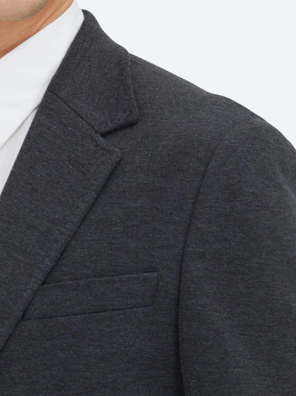 Antrasit Düz Modern Fit Pamuk Karışımlı Örme Takım Elbise