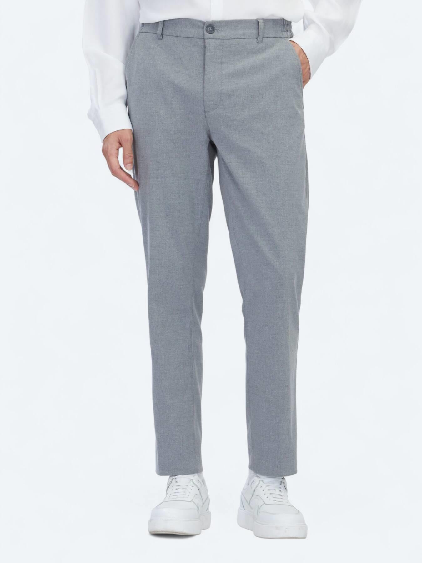 Gri Dokuma Jogging Fit Casual Pantolon