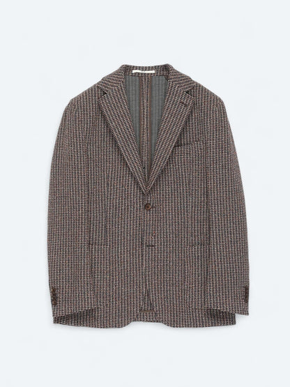 Lacivert Desenli Modern Fit Pamuk Karışımlı Örme Ceket