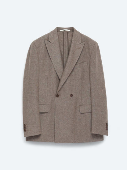 Kahverengi Modern Fit Yün Karışımlı Ceket