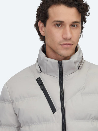 Bej Regular Fit Kapüşonlu Casual Dokuma Mont