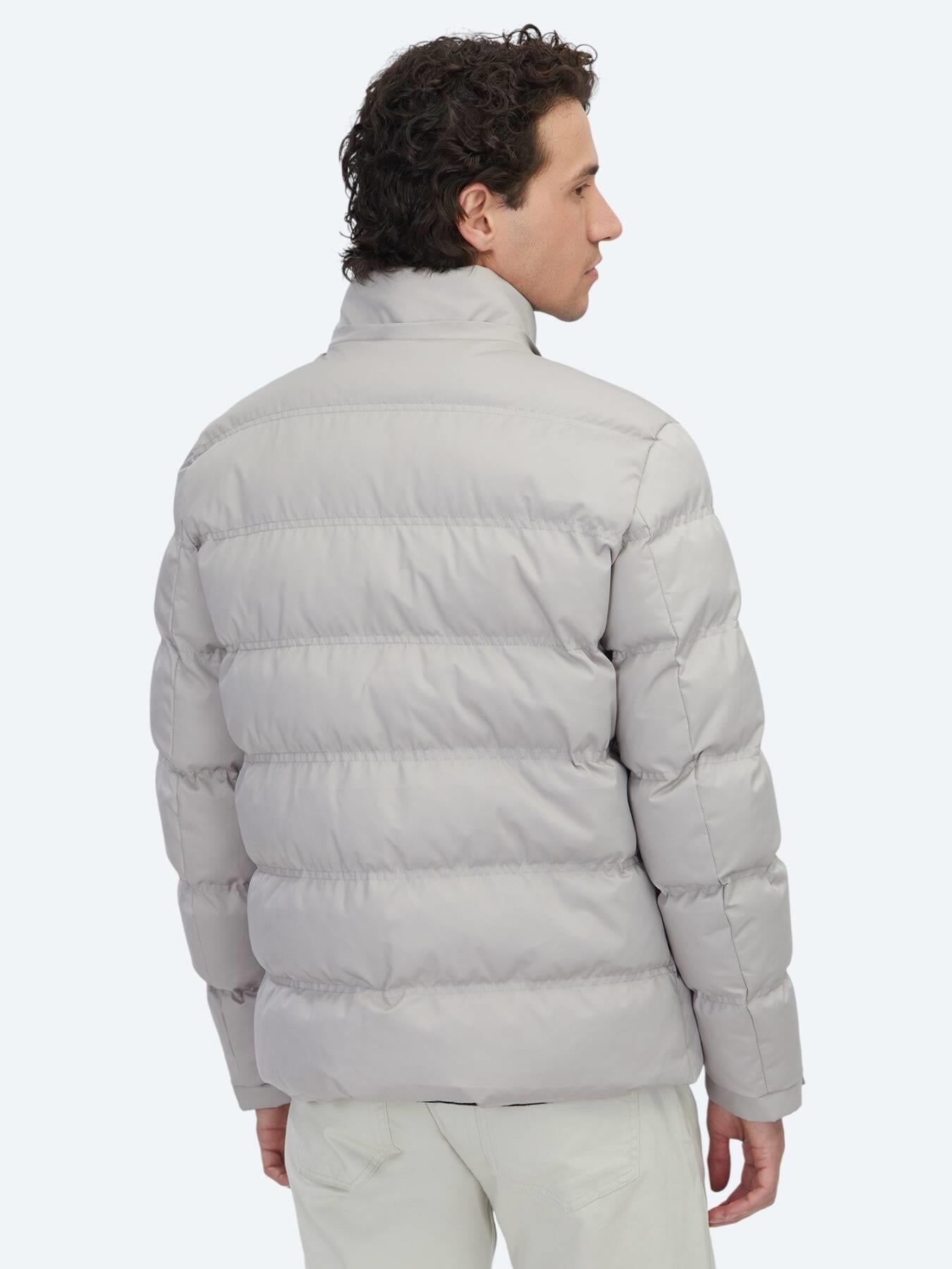 Bej Regular Fit Kapüşonlu Casual Dokuma Mont