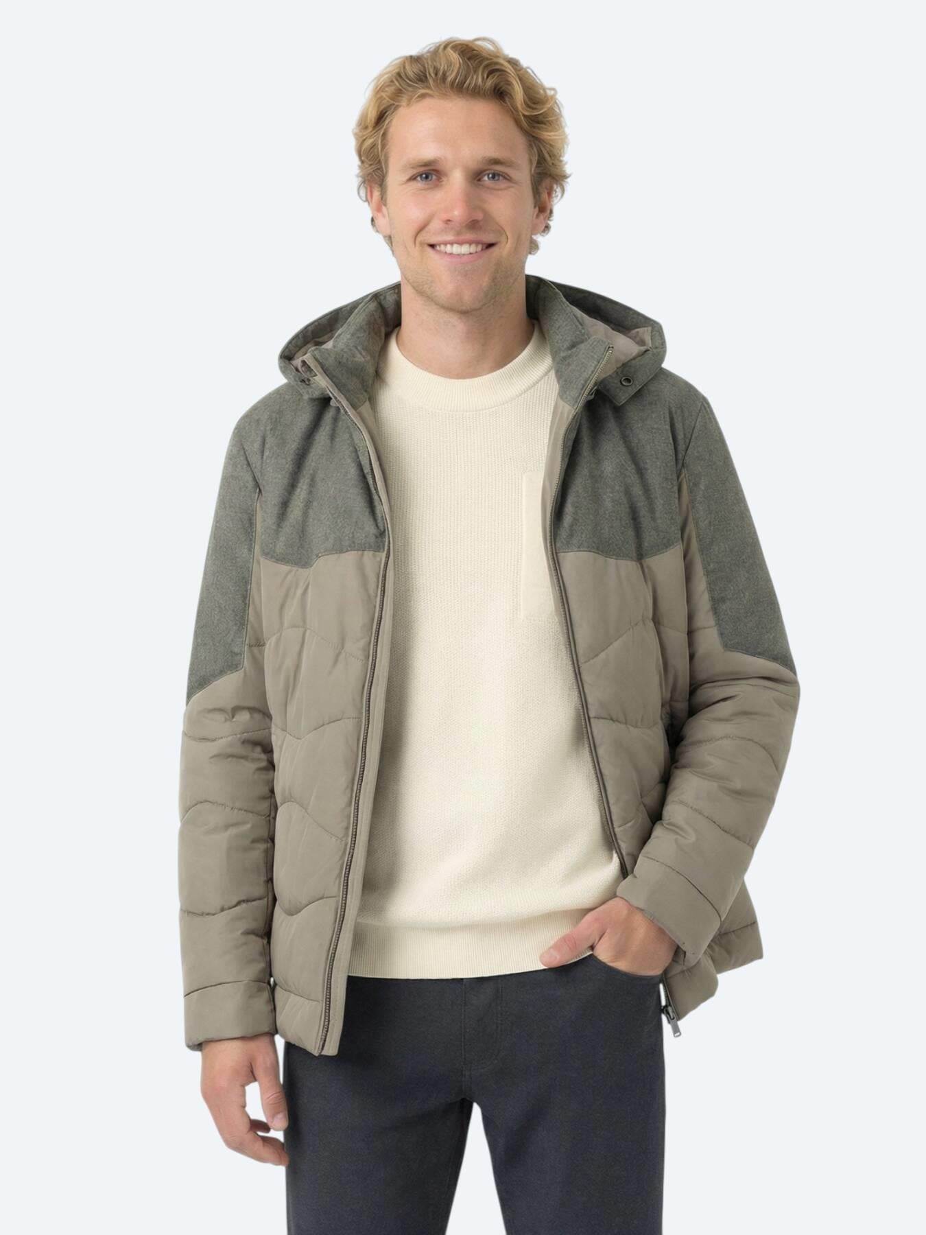 Vizon Regular Fit Kapüşonlu Casual Dokuma Mont