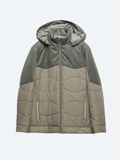Vizon Regular Fit Kapüşonlu Casual Dokuma Mont