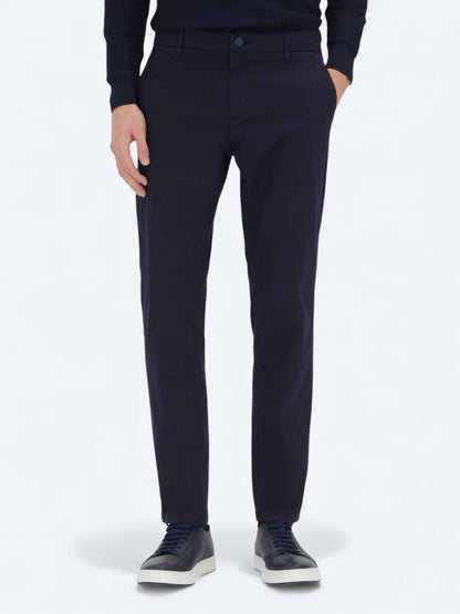 Lacivert Düz Dokuma Regular Fit Casual Pamuk Karışımlı Pantolon