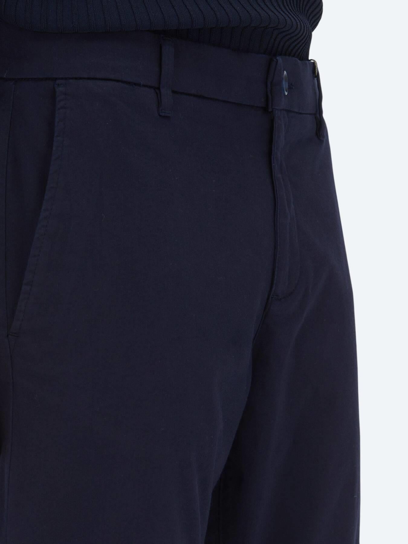 Lacivert Düz Dokuma Regular Fit Casual Pamuk Karışımlı Pantolon