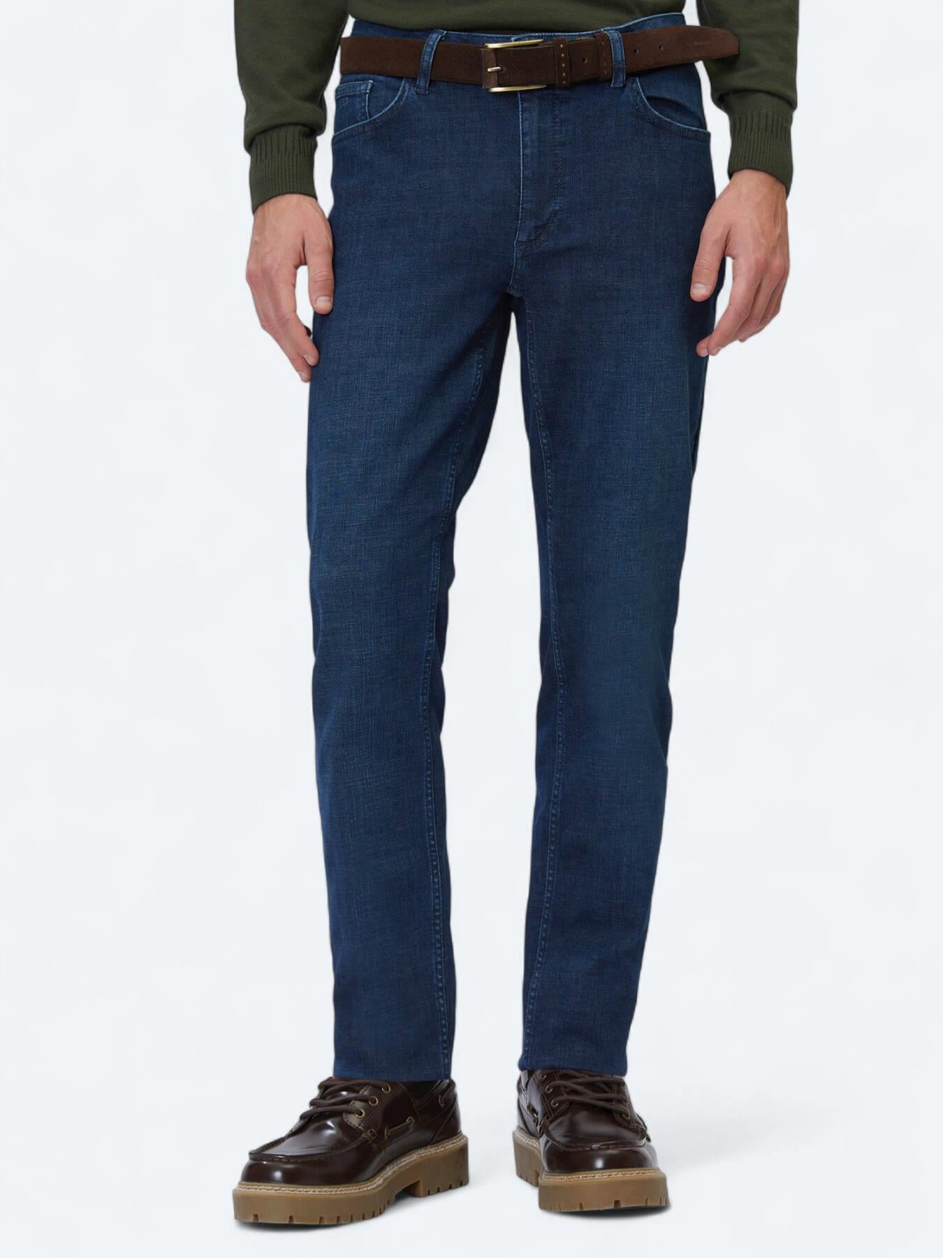 Lacivert Slim Fit Denim Pamuk Karışımlı Pantolon