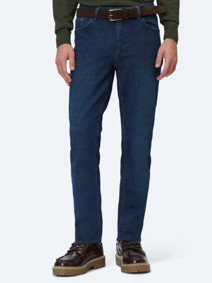 Lacivert Slim Fit Denim Pamuk Karışımlı Pantolon