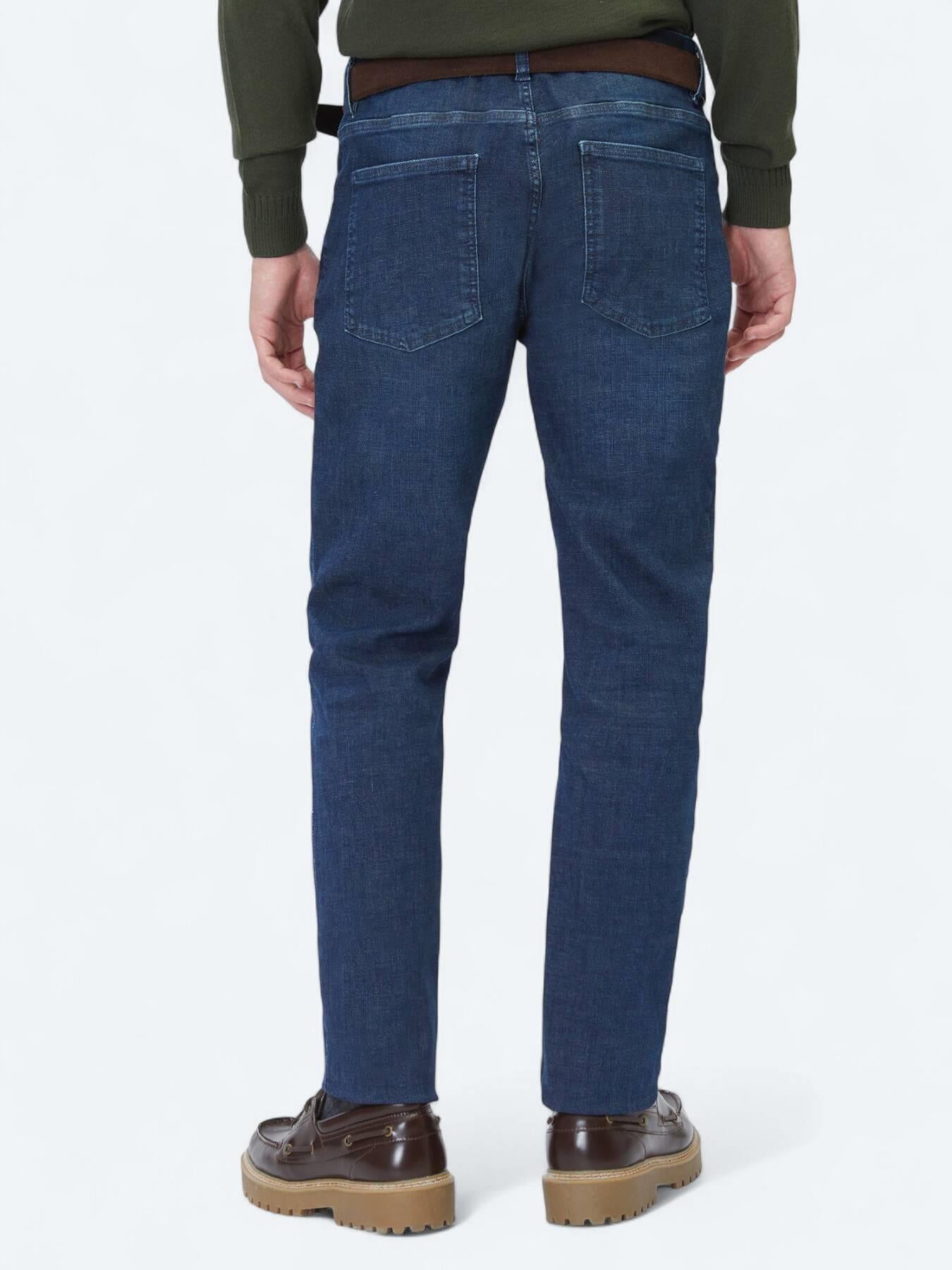 Lacivert Slim Fit Denim Pamuk Karışımlı Pantolon
