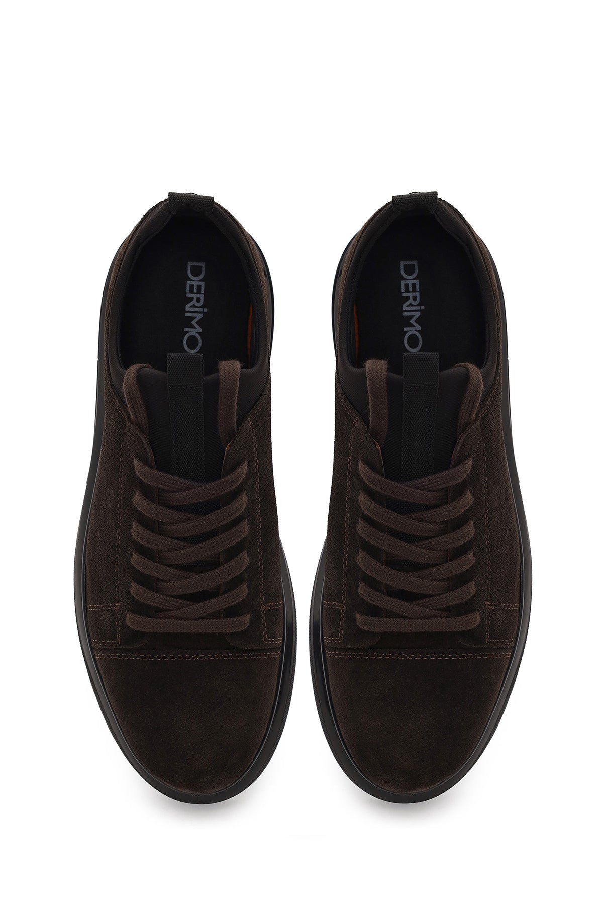 Erkek Kahverengi Bağcıklı Süet Deri Sneaker