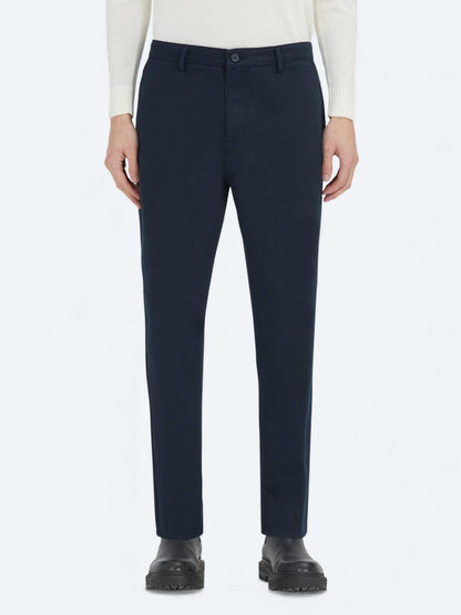 Lacivert Dokuma Relaxed Fit Casual Pamuk Karışımlı Pantolon