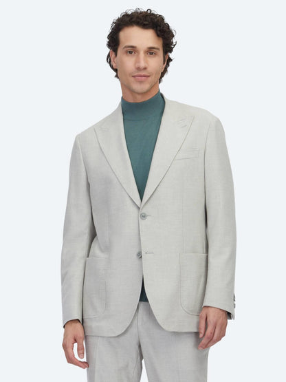 Gri Desenli Comfort Fit Örme Takım Elbise