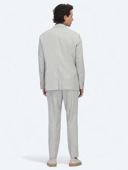 Gri Desenli Comfort Fit Örme Takım Elbise