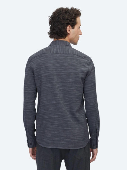 Antrasit Regular Fit Uzun Dokuma Casual Pamuk Karışımlı Gömlek