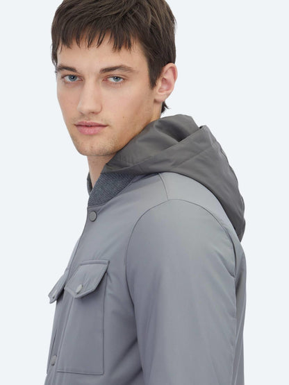 Gri Regular Fit Micro Jel Elyaflı Spor Ceket