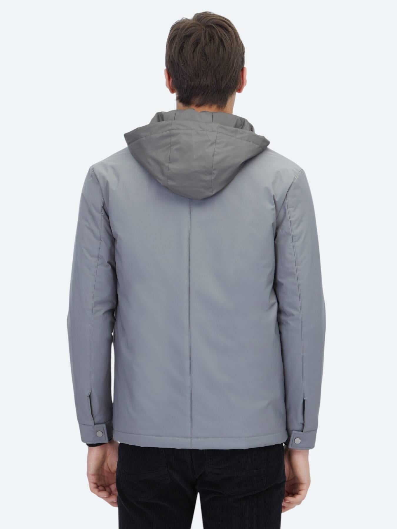 Gri Regular Fit Micro Jel Elyaflı Spor Ceket