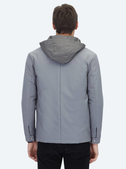 Gri Regular Fit Micro Jel Elyaflı Spor Ceket