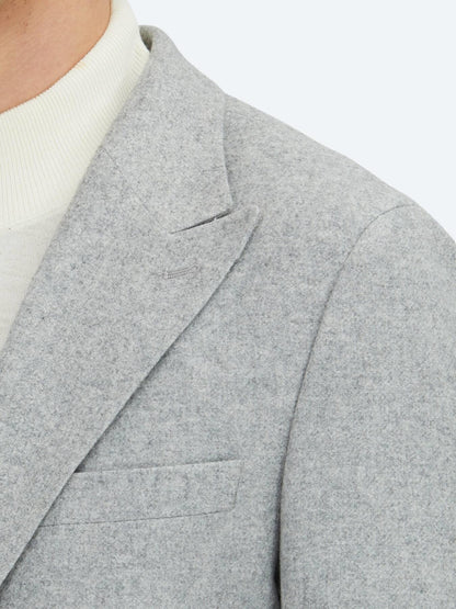 Gri Desenli Modern Fit Yün Karışımlı Ceket