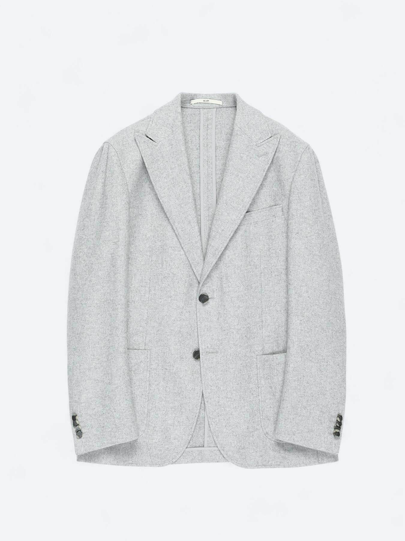 Gri Desenli Modern Fit Yün Karışımlı Ceket