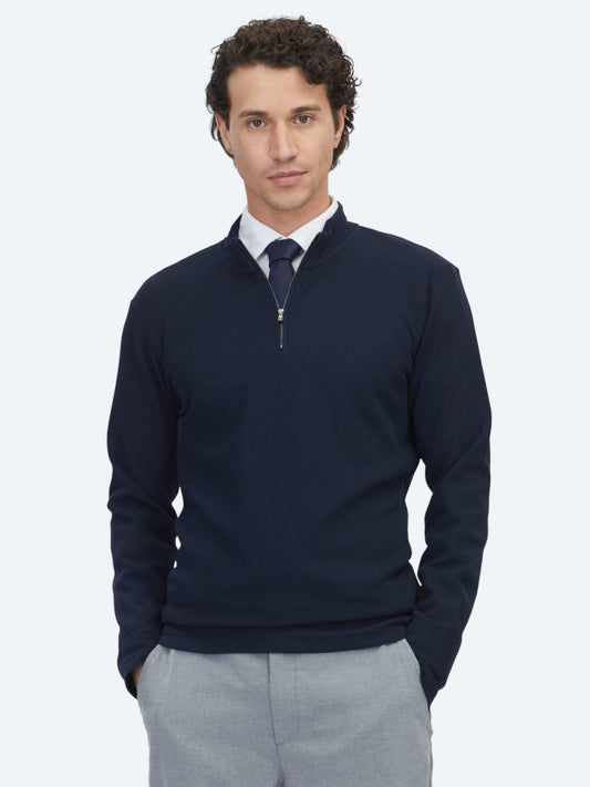 Lacivert Fitilli Bisiklet Yaka T-shirt