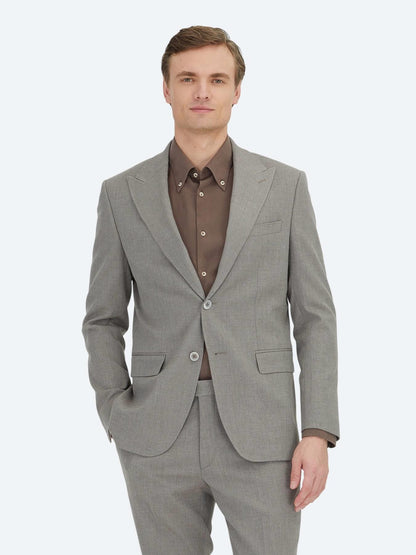 Açık Kahve Mikro Modern Fit Takım Elbise