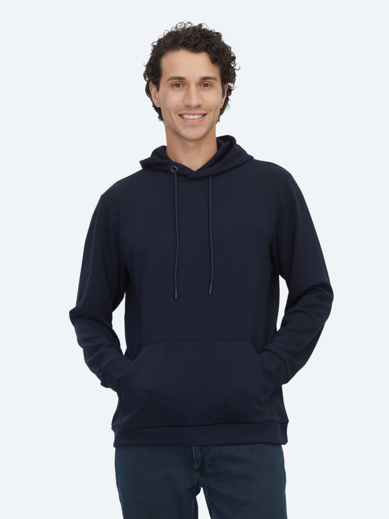 Lacivert Kapüşonlu Sweatshırt