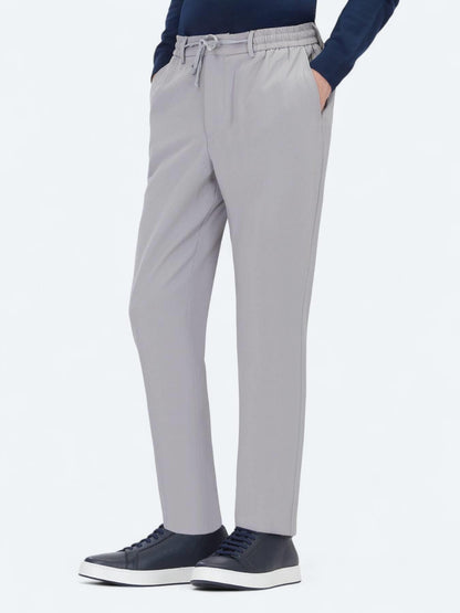 Gri Düz Dokuma Jogging Fit Casual Pantolon