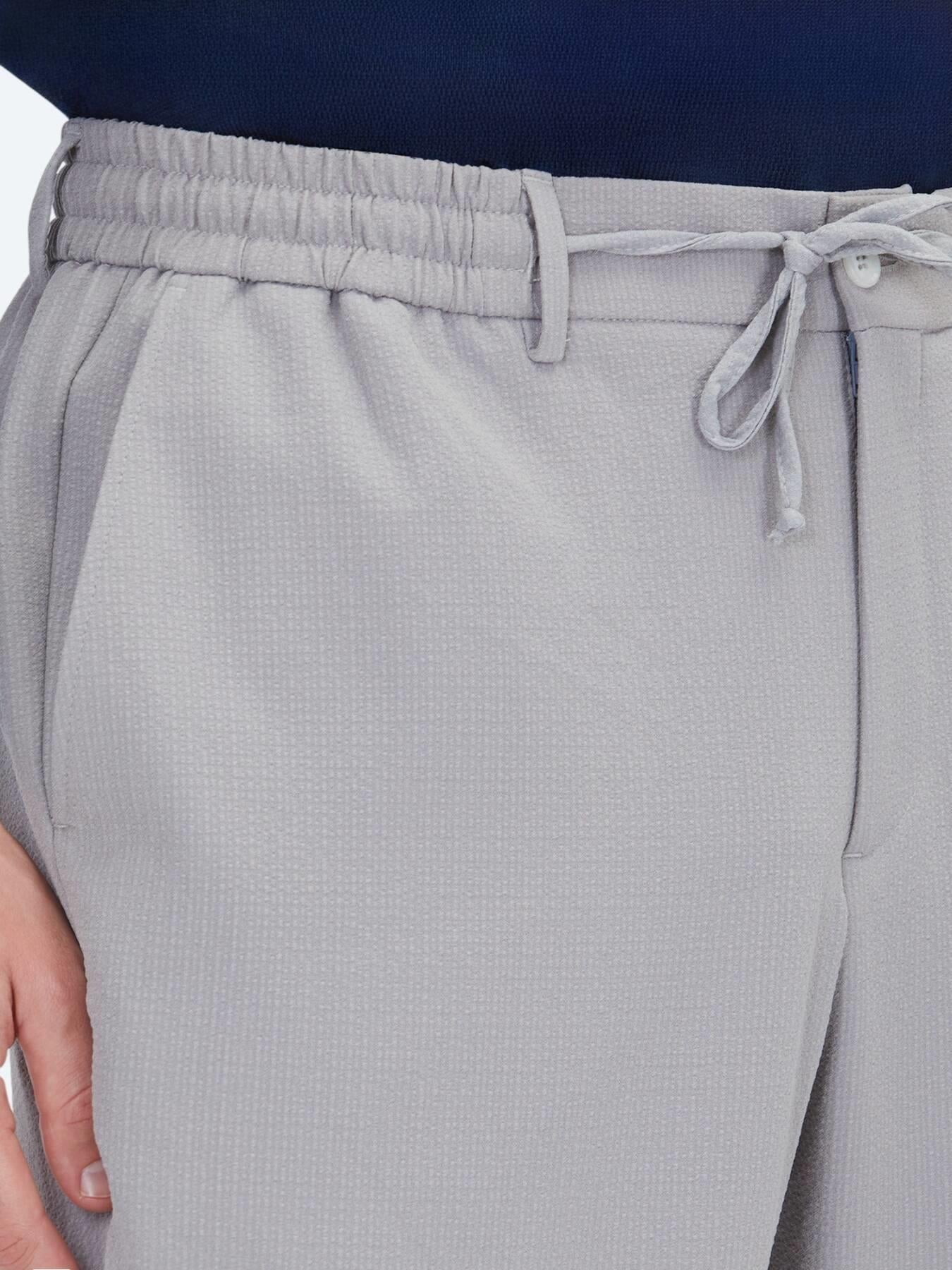 Gri Düz Dokuma Jogging Fit Casual Pantolon
