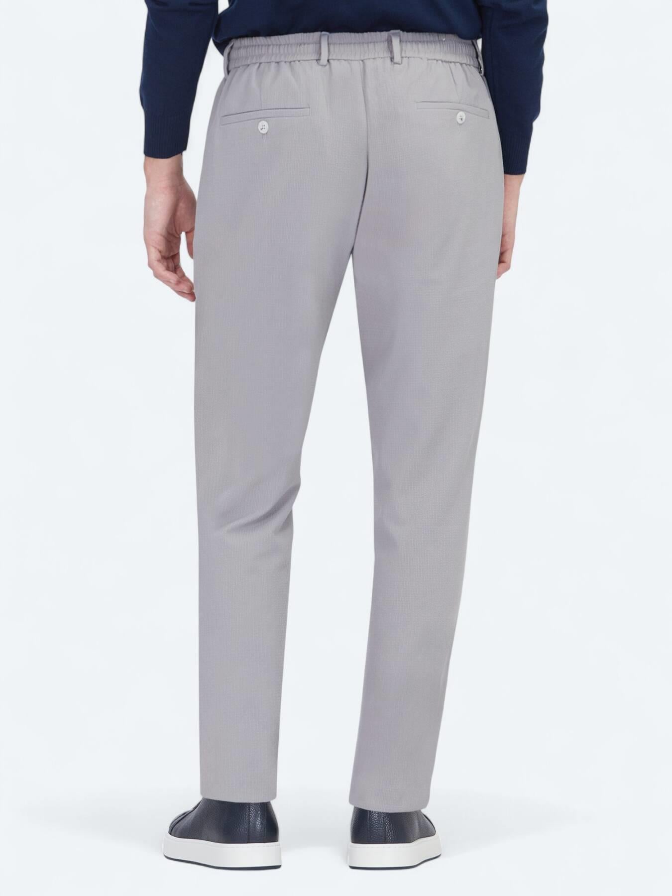 Gri Düz Dokuma Jogging Fit Casual Pantolon