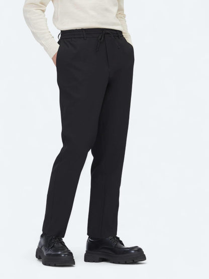 Siyah Düz Dokuma Jogging Fit Casual Pantolon