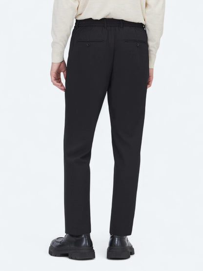 Siyah Düz Dokuma Jogging Fit Casual Pantolon