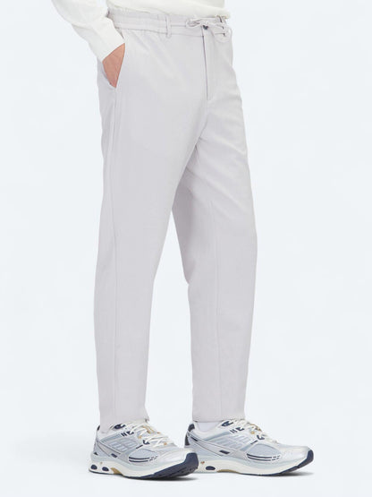 Açık Gri Düz Dokuma Jogging Fit Casual Pantolon