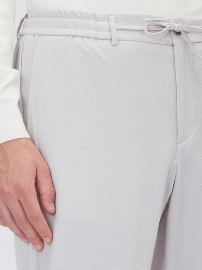 Açık Gri Düz Dokuma Jogging Fit Casual Pantolon