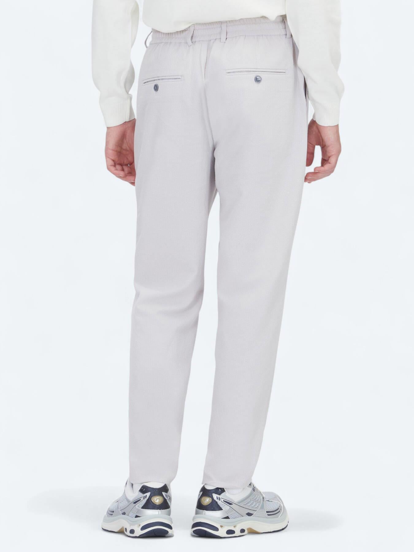 Açık Gri Düz Dokuma Jogging Fit Casual Pantolon