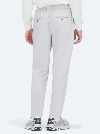 Açık Gri Düz Dokuma Jogging Fit Casual Pantolon