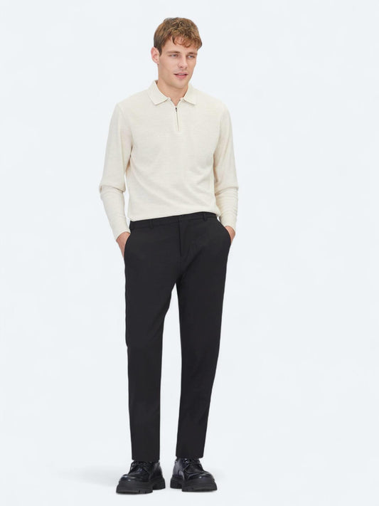 Siyah Dokuma Jogging Fit Casual Pantolon