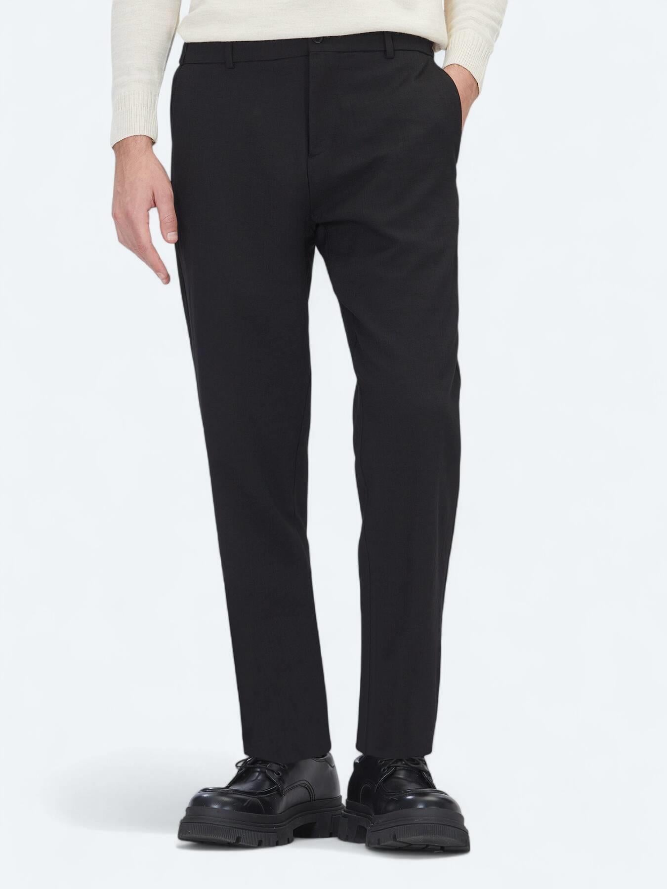 Siyah Dokuma Jogging Fit Casual Pantolon