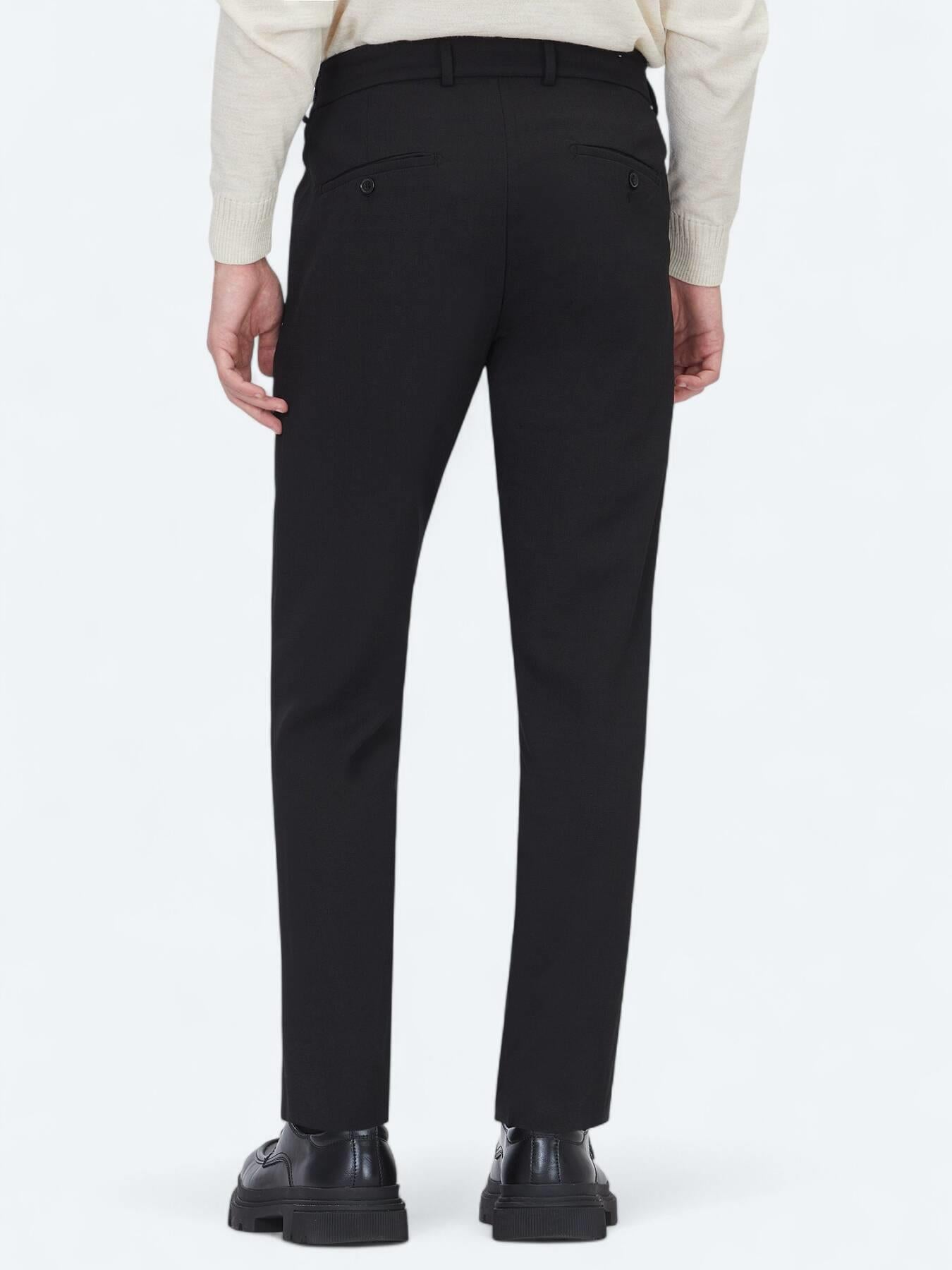 Siyah Dokuma Jogging Fit Casual Pantolon