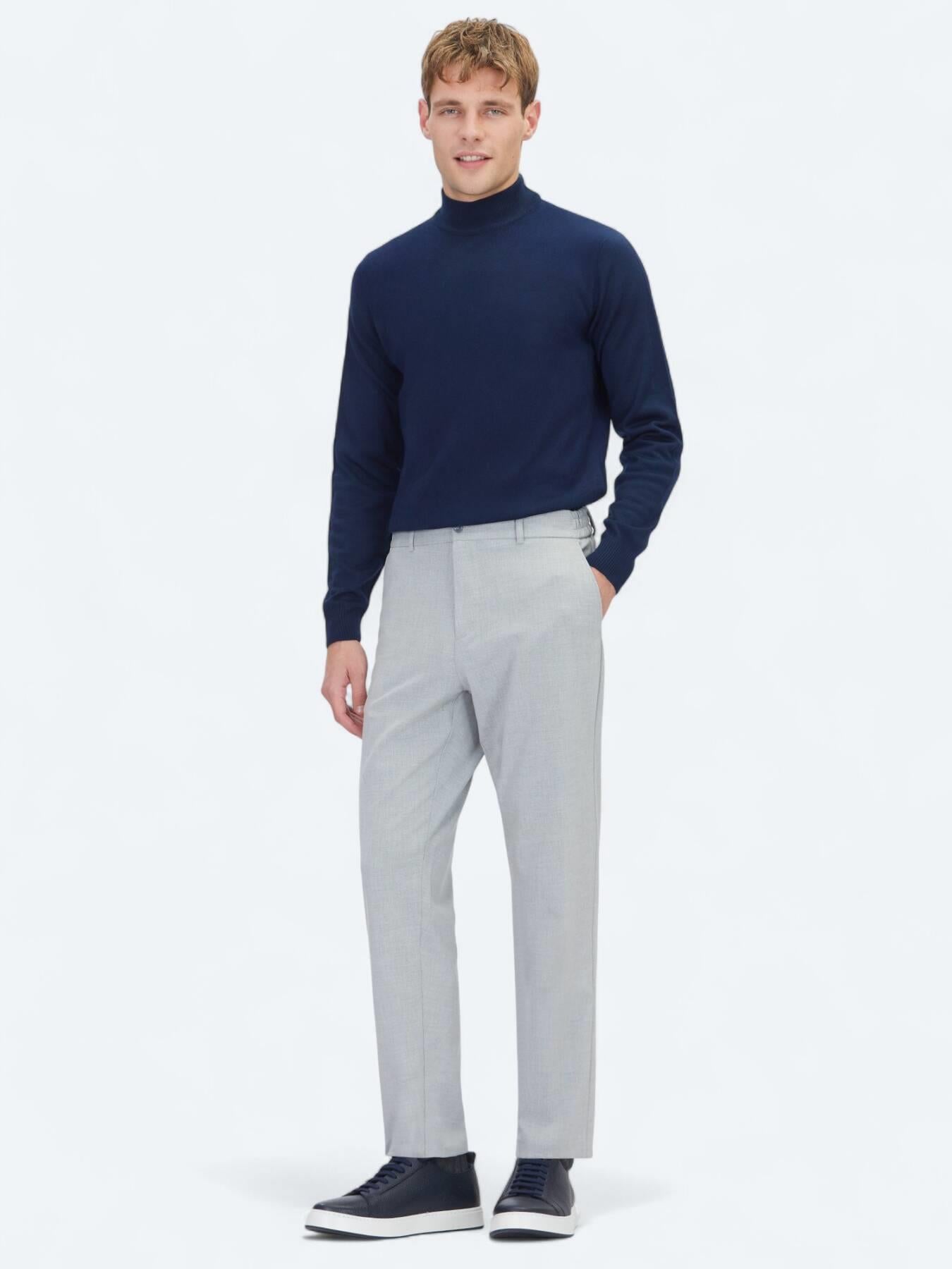 Gri Dokuma Jogging Fit Casual Pantolon