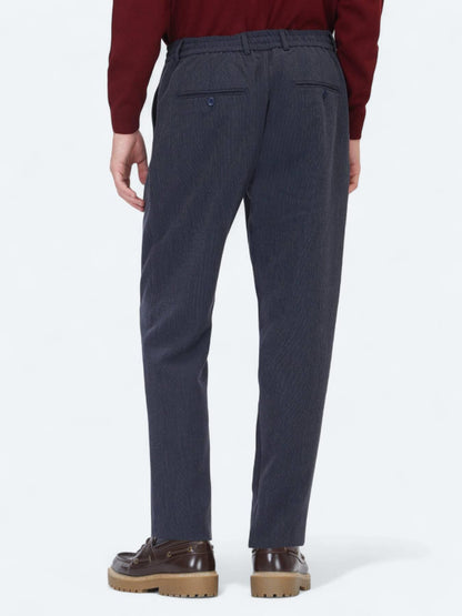Lacivert Çizgili Dokuma Jogging Fit Casual Pantolon