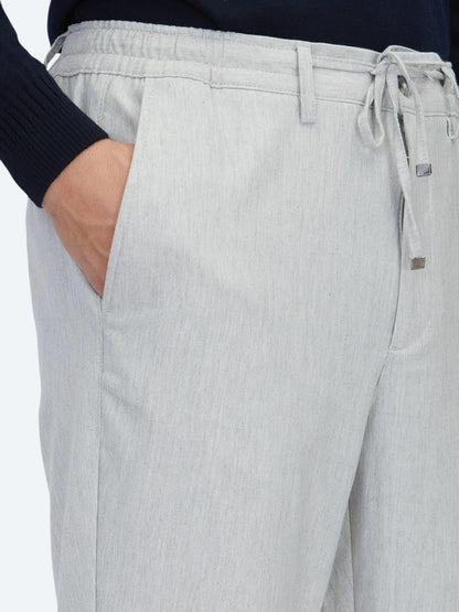 Gri Düz Dokuma Jogging Fit Casual Pantolon