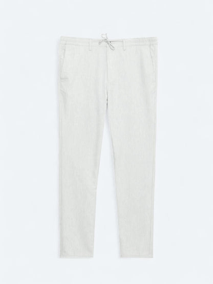 Gri Düz Dokuma Jogging Fit Casual Pantolon